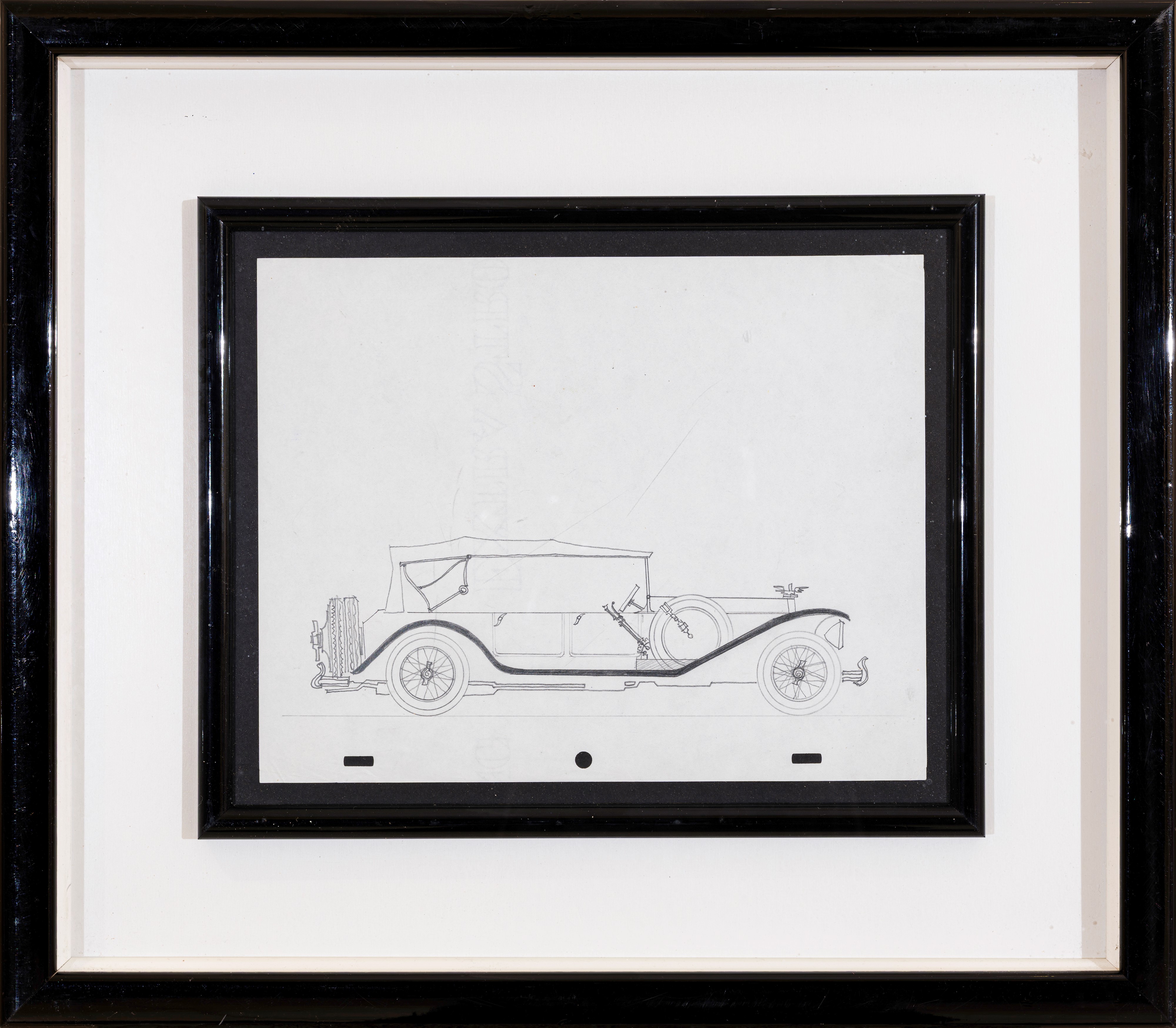 Pino Pascali - Automobile, disegno a matita su carta