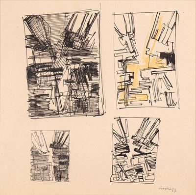 Senza titolo, china e acquerello su carta (1957)