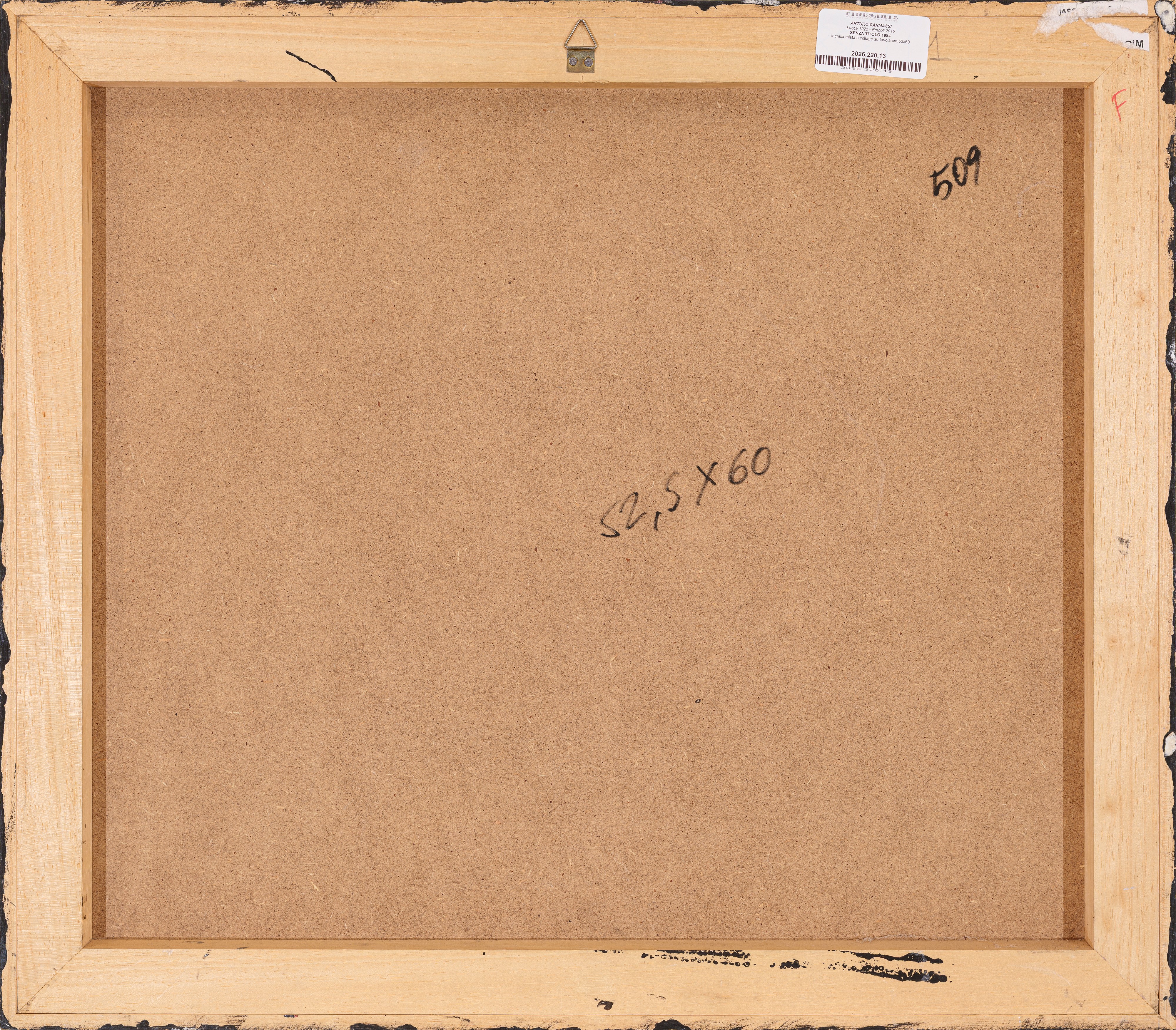 Arturo Carmassi - Senza titolo (tecnica mista e collage su tavola), 1984