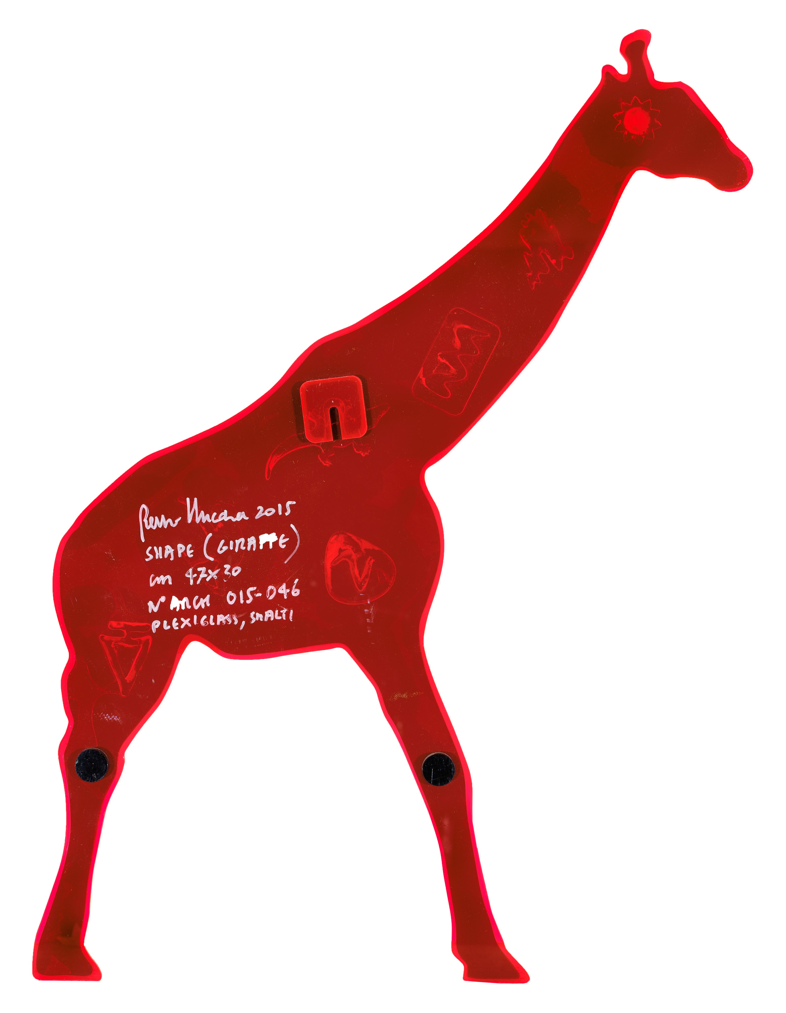 Renzo Nucara - Shape (giraffe), smalti su plexiglass sagomato