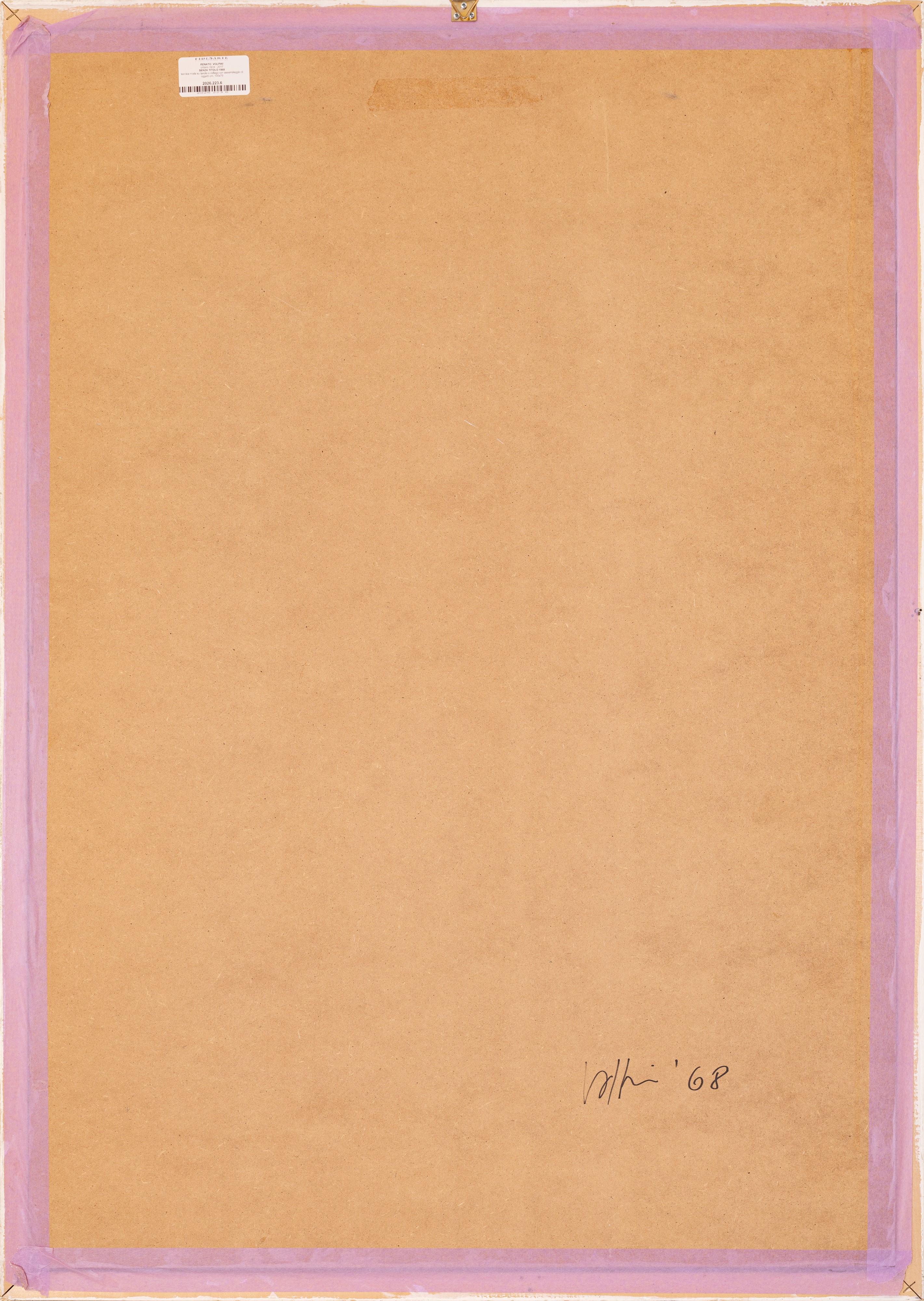 Renato Volpini - Composizione materica su tavola (tecnica mista, collage e assemblaggio), 1968