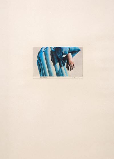 Angelo Titionel, Mano e plastica (tempera su carta), 1973