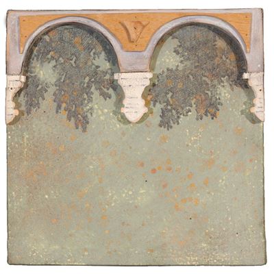 La finestra (Lunette) — tecnica mista e applicazioni su tela, 1978