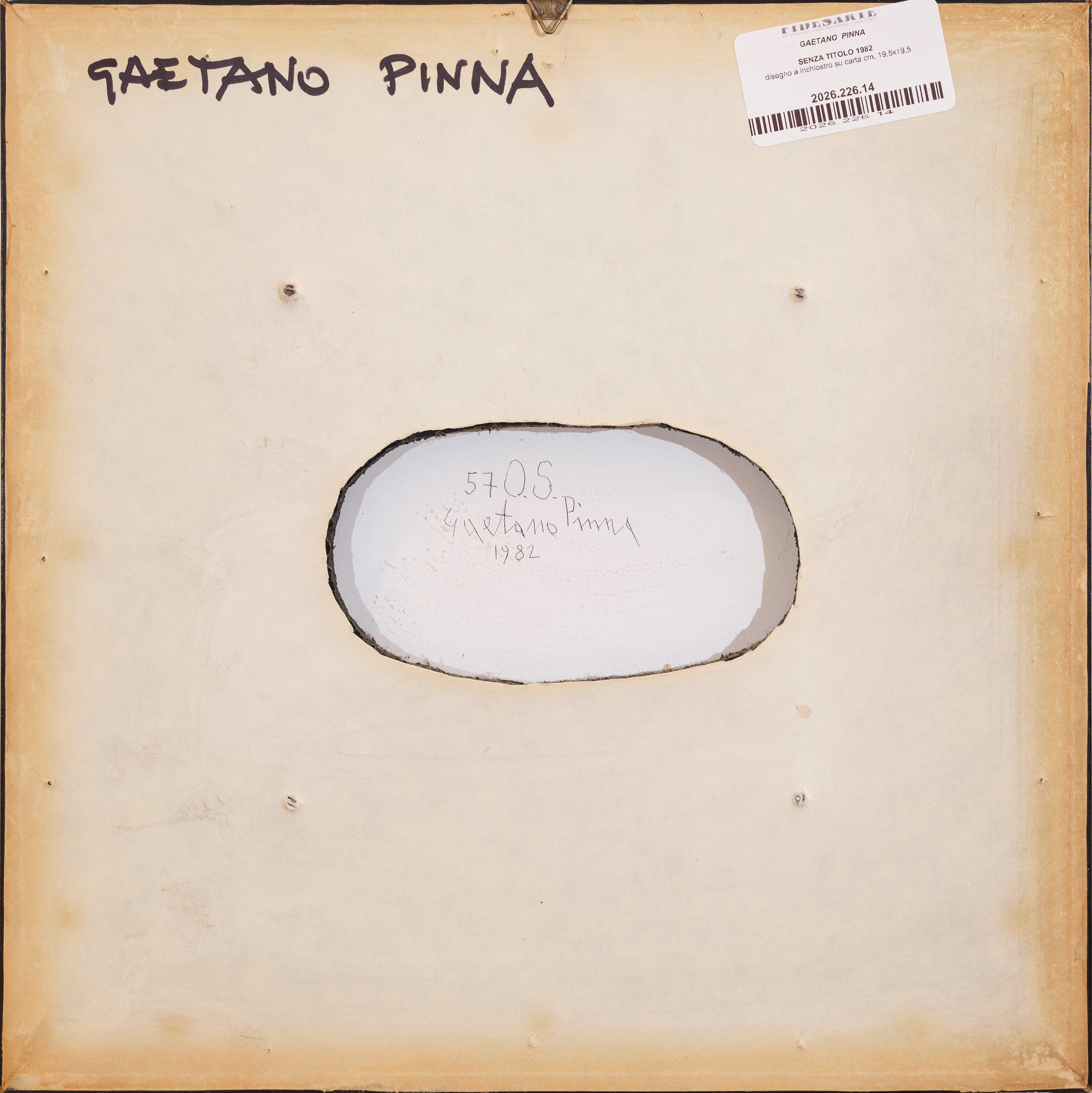 Gaetano Pinna - Disegno a inchiostro su carta (senza titolo), 1982