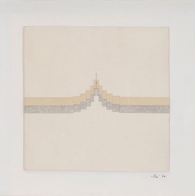 Omaggio a Calderara – progressione simmetrica in giallo e grigio