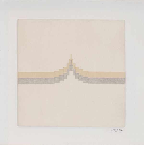 GIORGIO VILLA - 'Omaggio a Calderara - progressione simmetrica giallo e grigio'