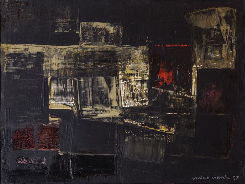 Vinicio Vianello - Senza titolo, olio su tela (1957)